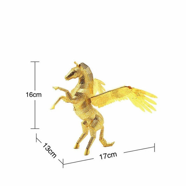 Het Pegasus Metalen Bouwpakket (Goud of Zilver) van SlimSpul nederland b.v. is een goudkleurig mythisch gevleugeld paard, 16 cm hoog met een 13 cm lijf en 17 cm spanwijdte, geïnspireerd door de Griekse mythologie.