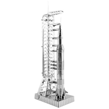 Apollo Saturn V metalen bouwpakket met raket, lanceertoren en serviceplatforms