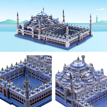 Blauwe Moskee Istanbul als compleet metalen bouwpakket met zes minaretten en koepels
