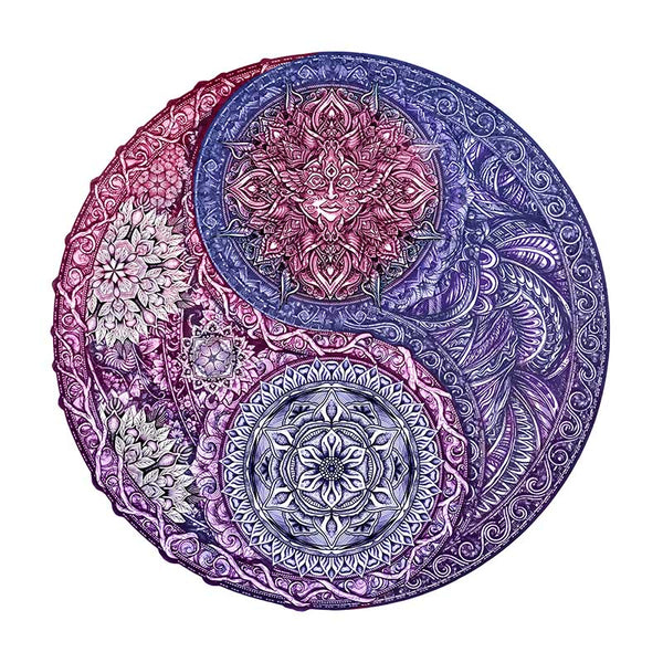 Zon en Maan Yin Yang Houten Puzzel A3