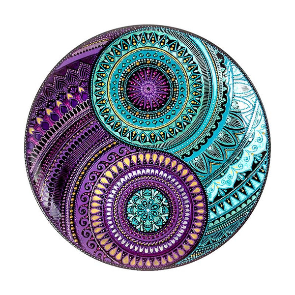 Turquoise Mandala Yin Yang Houten Puzzel A3