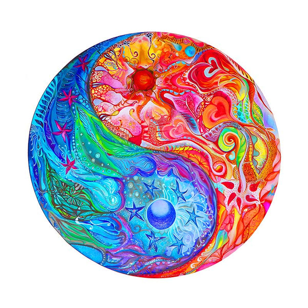 Vuur en Water Yin Yang Houten Puzzel A3