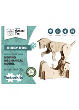The Gravend Hondje Houtconstructie - Bewegend Dier Model van Timberkits, aangeboden door SlimSpul nederland b.v., is een leuk DIY bouwpakket van hout voor hondenliefhebbers vanaf 9 jaar. Gemaakt van natuurlijke materialen.