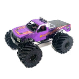 Monstertruck Metalen Bouwpakket - Paars - schuin overzicht van het opgebouwde model