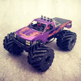 Monstertruck Metalen Bouwpakket - Paars - alternatief zijaanzicht van het opgebouwde model