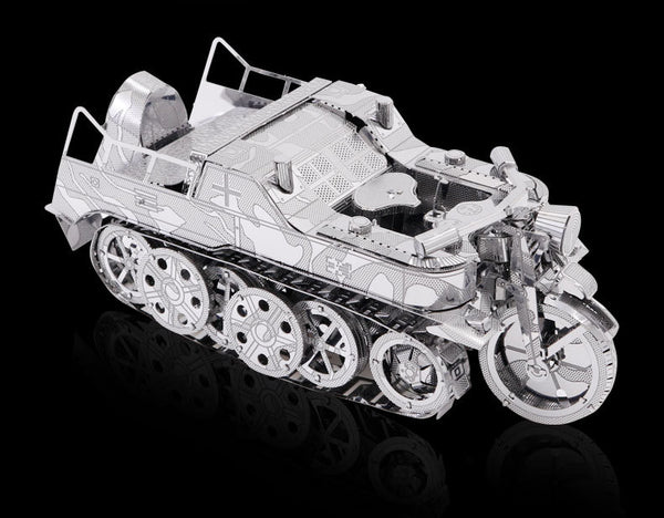 Halftrack-Motorfiets Metalen Bouwpakket - Rupsvoertuig - alternatief voor- of achteraanzicht
