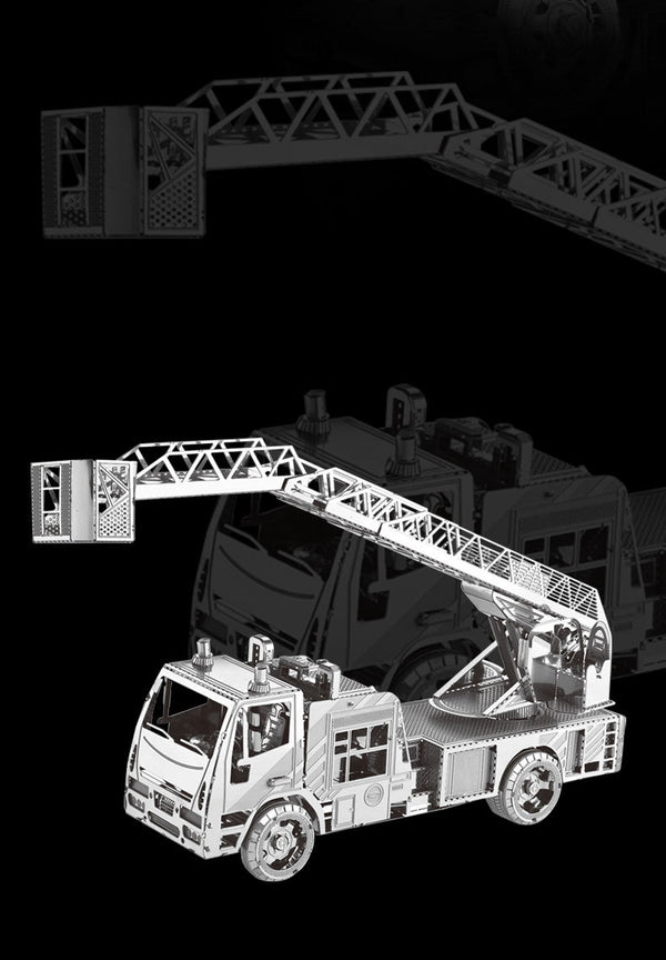 Brandweer-Hoogwerker Metalen Bouwpakket - Knikarm - sfeerfoto van het opgebouwde model