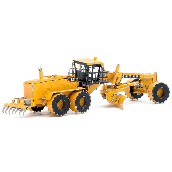 Motorgrader Metalen Bouwpakket - Wegenbouwmachine - alternatief zijaanzicht van het opgebouwde model