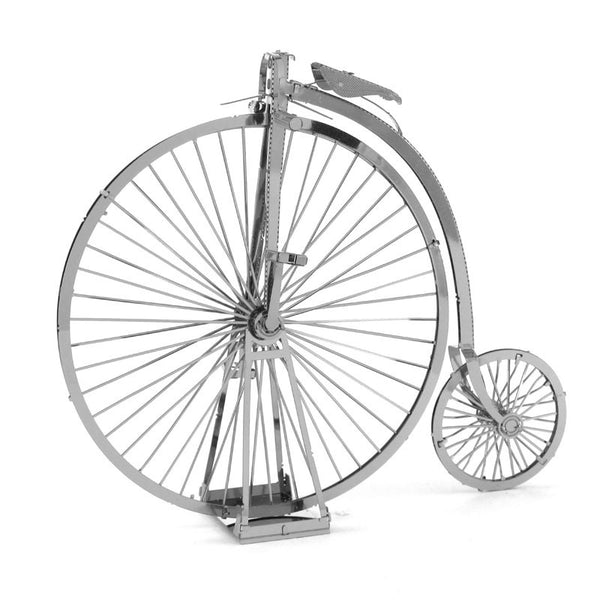 Hoge Bi Penny-Farthing Metalen Bouwpakket - schuin overzicht van het opgebouwde model