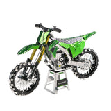 KX450 Crossmotor Metalen Bouwpakket - Groen - alternatief zijaanzicht van het opgebouwde model