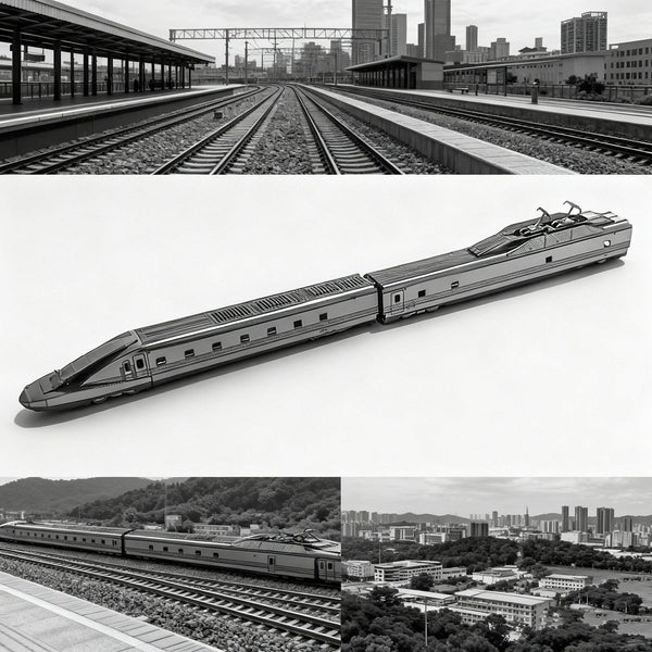 Japan Type 923 Shinkansen Metalen Bouwpakket - detail van carrosserie en constructie