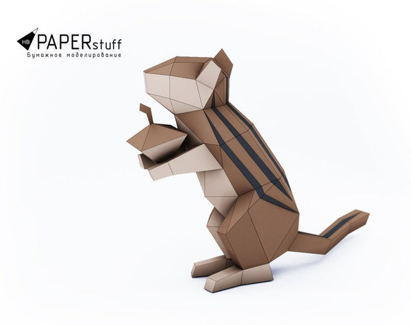 Wangzak-eekhoorn (chipmunk) - papieren bouwpakket - SlimSpul nederland b.v.