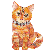 Rode kater A3 formaat  - houten puzzel