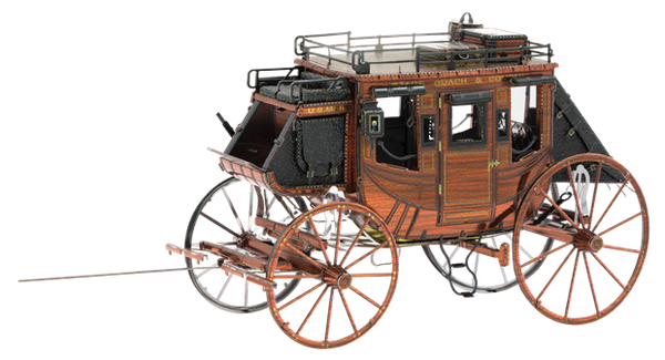 Het Postkoets Metalen Bouwpakket van SlimSpul nederland b.v. is een historisch Wild West voertuig, perfect voor liefhebbers van klassieke voertuigen en elke Wilde Westen modelcollectie.