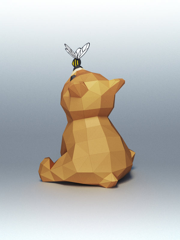 Beertje met bij - papier model - SlimSpul nederland b.v.