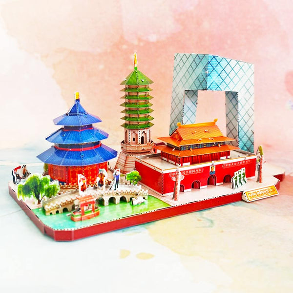 Het Stadsgezichten Metalen Bouwpakket (Diverse Steden) van SlimSpul nederland b.v. is een architectuur miniatuur met beroemde Chinese oriëntatiepunten, zoals de Temple of Heaven en CCTV Headquarters-perfect als verzamelobject.