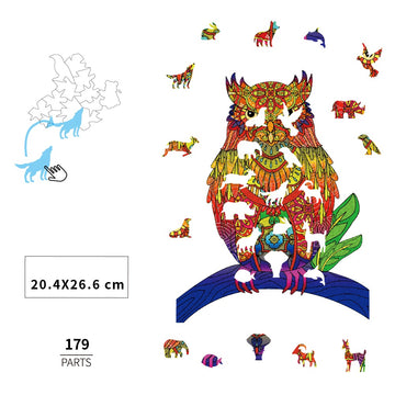 Zittende uil - houten puzzel - SlimSpul nederland b.v.
