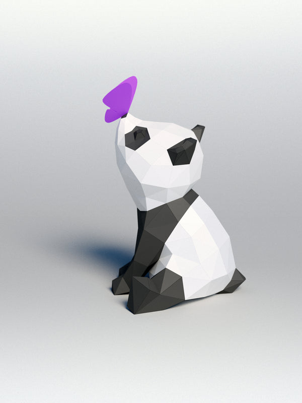 Panda met vlinder - papier model - SlimSpul nederland b.v.
