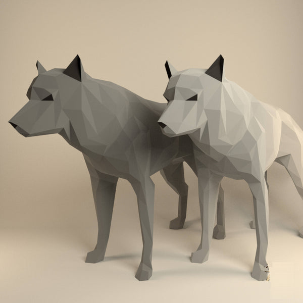 wolf wit of grijs - papier model - SlimSpul nederland b.v.