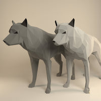 wolf wit of grijs - papier model - SlimSpul nederland b.v.
