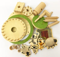 Aardman flock roundabout - houtconstructie - moeilijkheidsgraad 1 uit 4