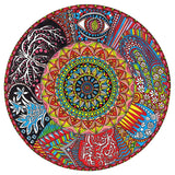 De Mandala Houten Puzzel (A3, 3 Designs) van SlimSpul nederland b.v. combineert kleurrijke geometrische en florale patronen tot een boeddhistische figuurpuzzel-een ideaal mindfulness cadeau voor puzzelliefhebbers!.