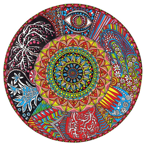 De Mandala Houten Puzzel (A3, 3 Designs) van SlimSpul nederland b.v. combineert kleurrijke geometrische en florale patronen tot een boeddhistische figuurpuzzel-een ideaal mindfulness cadeau voor puzzelliefhebbers!.