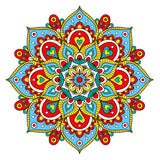De Mandala Houten Puzzel (A3, 3 Designs) van SlimSpul nederland b.v. heeft levendige boeddhistische ontwerpen met harten, bloemblaadjes en stippen - ideaal als mindfulness cadeau of unieke decoratieve puzzel.