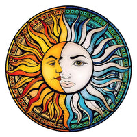 Zon en maan ; A3 formaat - houten puzzel