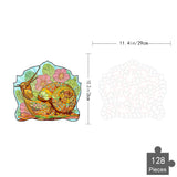 SlimSpul nederland b.v. Slak Houten Puzzel (A4+ formaat): Unieke tuinbewoner figuurpuzzel met bloemrijke slak, 128 stukjes, afmeting 11.4 x 10.2 inch - ideaal voor legpuzzel-liefhebbers!.