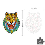 De SlimSpul nederland b.v. Tijger 3 Houten Puzzel (A4 formaat) is een kleurrijke figuurpuzzel, 9 x 11,4 inch, met 90 stukjes-een artistiek cadeau voor liefhebbers van dierenfiguren puzzels.