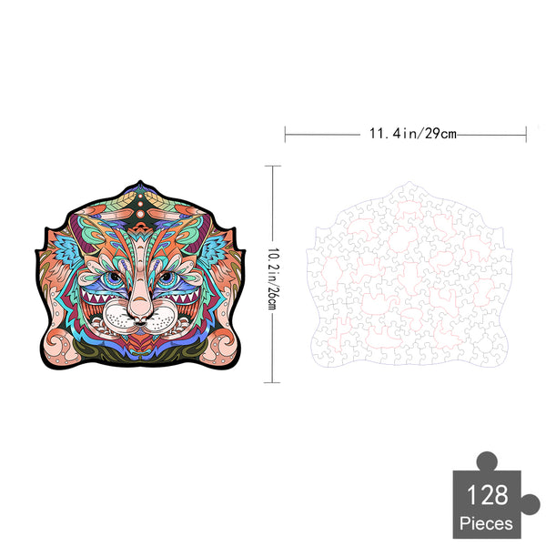 Helder en gedetailleerd, de Kat Houten Puzzel (A4 formaat) - Elegante Huisdier Figuurpuzzel van SlimSpul nederland b.v. is 11,4 x 10,2 inch met 128 stukjes - ideaal cadeau voor kattenliefhebbers!.