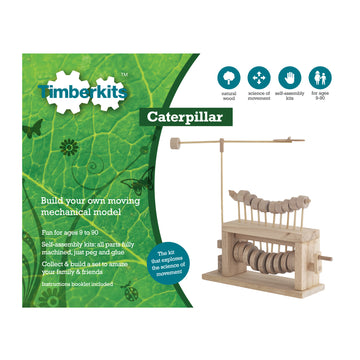 Het Rups Houtconstructie Bouwpakket - Bewegend Insect Model (Timberkits Beginner) van SlimSpul nederland b.v. is een zelfbouw houten rups model, ideaal voor de leeftijd van 9 tot 90 jaar. Het bouwpakket bevat instructies en belooft veel plezier bij het bouwen van een bewegend insect.