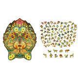 De Hamster Houten Puzzel (A4 formaat) - Schattig Knaagdier Figuurpuzzel van SlimSpul nederland b.v. heeft een kleurrijk konijnengezicht met bloemmotieven en unieke diervormige stukjes-perfect als cadeau knaagdieren.