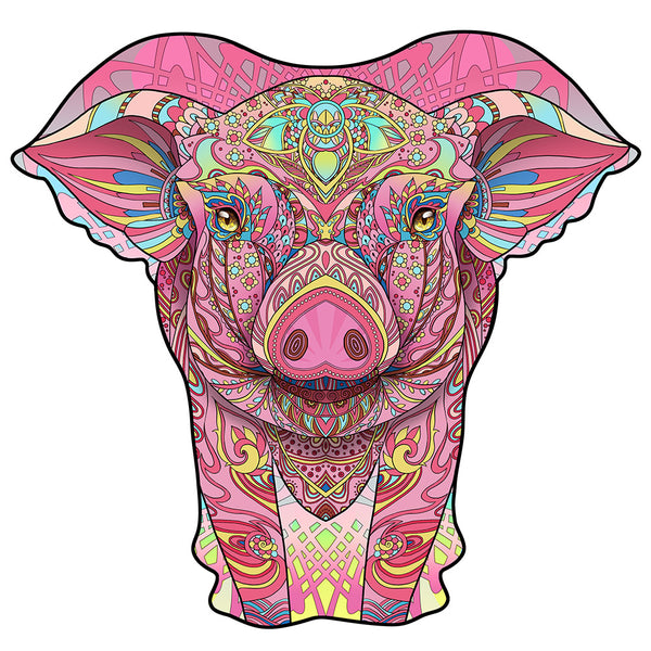 Deze Varken Houten Puzzel (A4 formaat) van SlimSpul nederland b.v. is een charmante boerderijdier figuurpuzzel, perfect voor fans van unieke boerderij puzzelkunst.