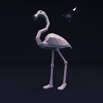 Flamingo - groot! - papier model - SlimSpul nederland b.v.