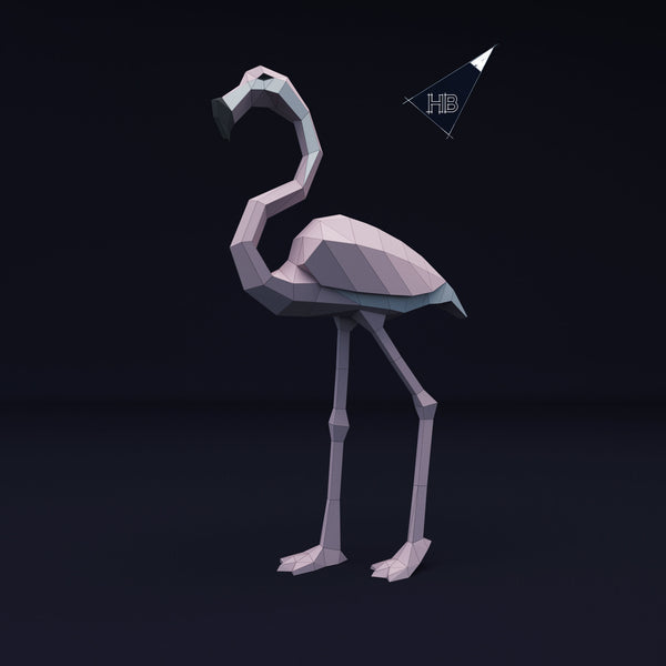 Flamingo - groot! - papier model - SlimSpul nederland b.v.