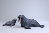 Walrus met jong - papier model - SlimSpul nederland b.v.