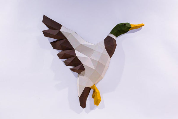 grote wilde eend muurmontage - papier model - SlimSpul nederland b.v.
