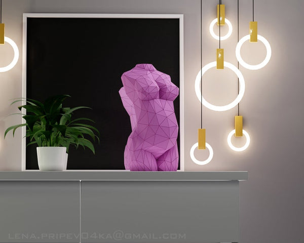 Zwangere Venus zwart wit of lila- 40 cm - papier model - SlimSpul nederland b.v.