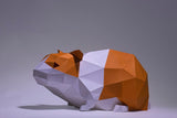 Maak je eigen "Hamster Paartje 3D Papier Model - Schattig Knaagdier Duo" van SlimSpul nederland b.v.- een prachtige low-poly papiersculpturen set met geometrische ontwerpen, perfect voor je volgende papercraft project.