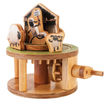 Opgebouwde Timberkits Flock Roundabout met Shaun het Schaap en houten slinger