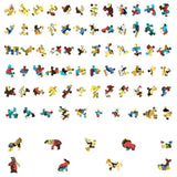 Afbeelding van 63 kleurrijke stukjes uit de Leeuw 3 Houten Puzzel (A4 formaat) - Elegante Katachtige Figuurpuzzel van SlimSpul nederland b.v., met rode, blauwe, gele, bruine en zwarte abstracte vormen en figuurdelen op een witte achtergrond.