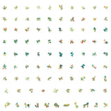 Een raster van uniek gevormde stukjes van de SlimSpul nederland b.v. Kwal Houten Puzzel (A4 formaat) - Betoverende Zeebewoner Figuurpuzzel ligt verspreid op een witte achtergrond, met elk stukje versierd met kleurrijke oceaanillustraties.