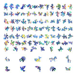 De Leeuw 2 Houten Puzzel (A4 formaat) van SlimSpul nederland b.v. is een krachtige katachtige figuurpuzzel met uniek gevormde, kleurrijke dierenstukjes in blauw, geel, roze, groen en paars op een witte achtergrond.