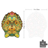 Schattige Hamster Houten Puzzel (A4 formaat) van SlimSpul nederland b.v., 90 stukjes met bloem- en geometrische patronen, afmeting 29 x 23 cm. Perfect cadeau voor knaagdierenliefhebbers of puzzelfans!.