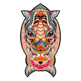 Ontdek de Neushoorn Houten Puzzel (A4 formaat) van SlimSpul nederland b.v.: een robuust dier figuurpuzzel met kleurrijke, symmetrische patronen-perfect voor liefhebbers van safari-dieren of figuurpuzzels.
