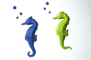 2 zeepaardjes met bubbels - papier model - SlimSpul nederland b.v.